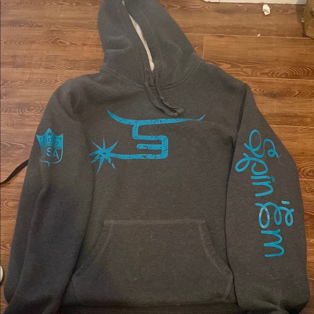 Sport-Tek Gray and Blue Sweatshirt with Minimalist Design